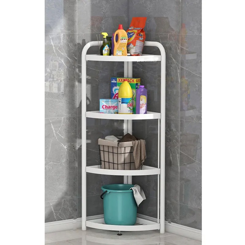 FOUR LAYERS CORNER SHELF WITH ( PP PAD ) WHITE 35 X 51 X 120