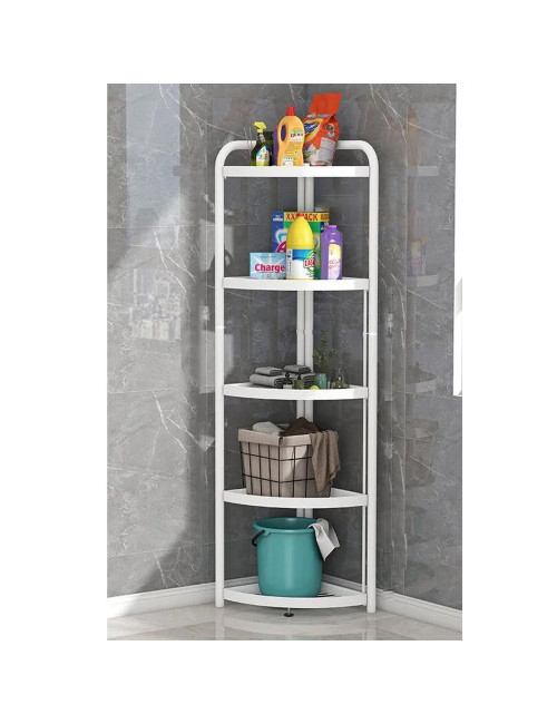 FIVE LAYERS CORNER SHELF WITH ( PP PAD ) WHITE 35 X 51 X 156