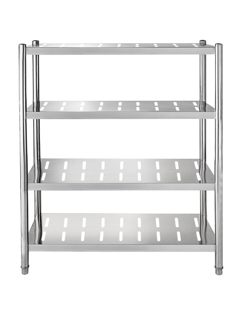 PERFORATED STEELLESS STEEL 4 LEVEL SHELF 0.8MM 1800 x 500 x 1550