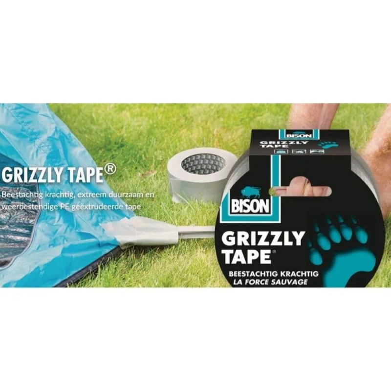 BISON CRIZZLY TAPE تيب رمادي 10 ملي