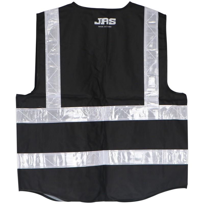 A-HEAVY DUTY SAFETY VEST OXFORD CLOTH 3 POCKETS + 1 CARD POCKET BLACK XL
