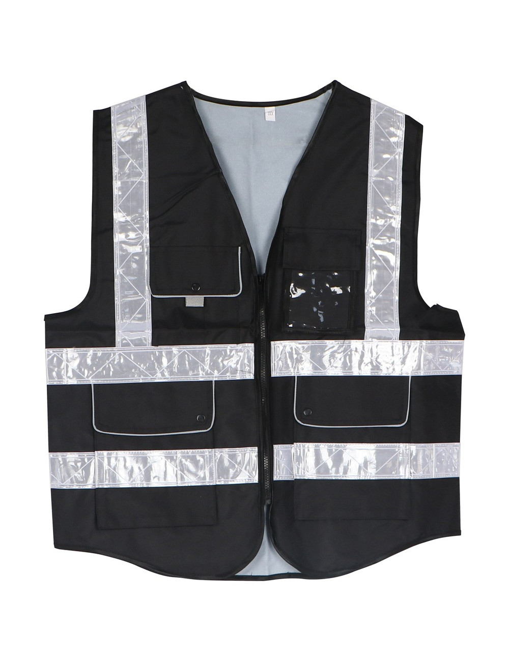 A-HEAVY DUTY SAFETY VEST OXFORD CLOTH 3 POCKETS + 1 CARD POCKET BLACK XXL