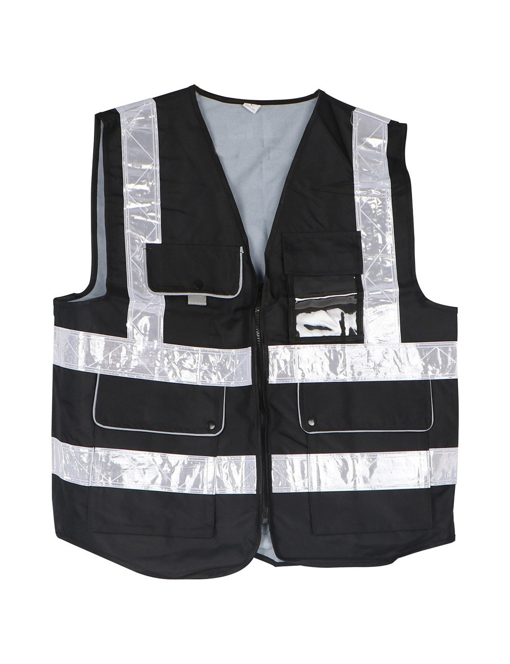 B-HEAVY DUTY SAFETY VEST OXFORD CLOTH 4 POCKETS BLACK L