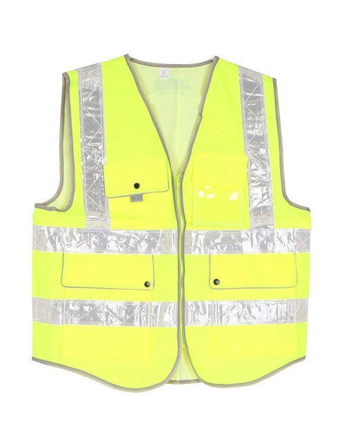 B-HEAVY DUTY SAFETY VEST OXFORD CLOTH 4 POCKETS YELLOW L