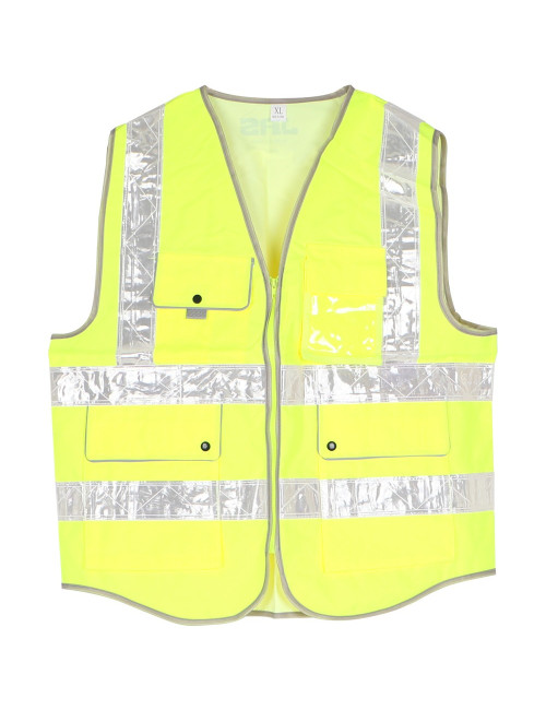 B-HEAVY DUTY SAFETY VEST OXFORD CLOTH 4 POCKETS YELLOW XL