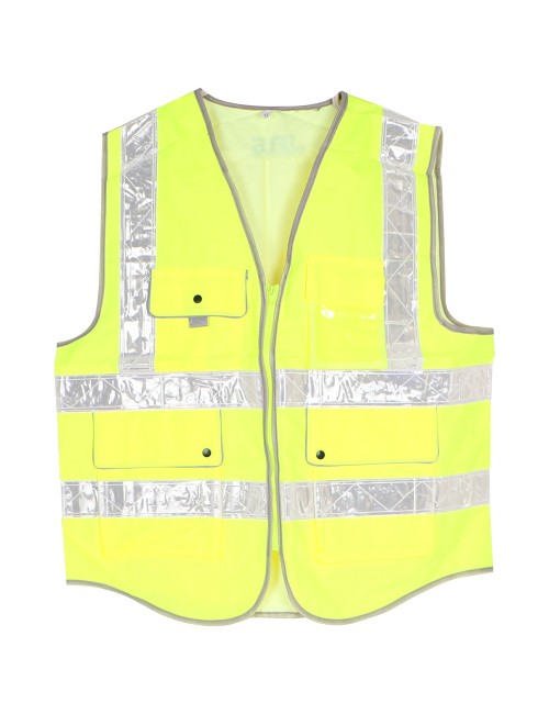 B-HEAVY DUTY SAFETY VEST OXFORD CLOTH 4 POCKETS YELLOW XXL