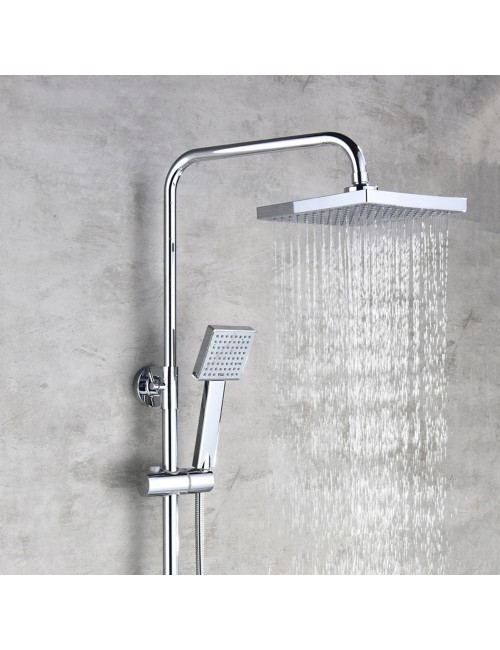 LARGE SQUARE SHOWER STAND WHITE