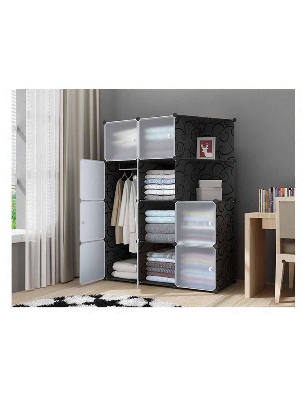 CMM-003 PORTABLE CLOTHES FOLDING STORAGE CABINET 111*47*165CM