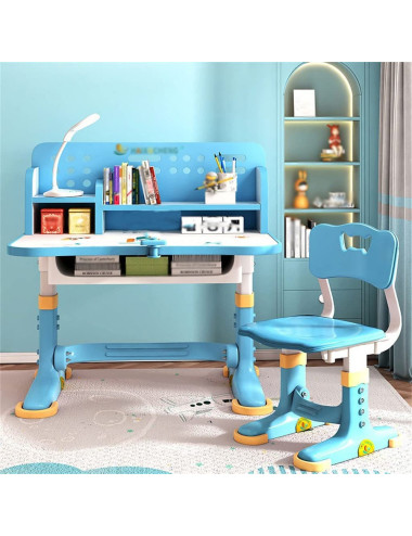 604-BLUE طاولة اطفال مع كرسي وردي