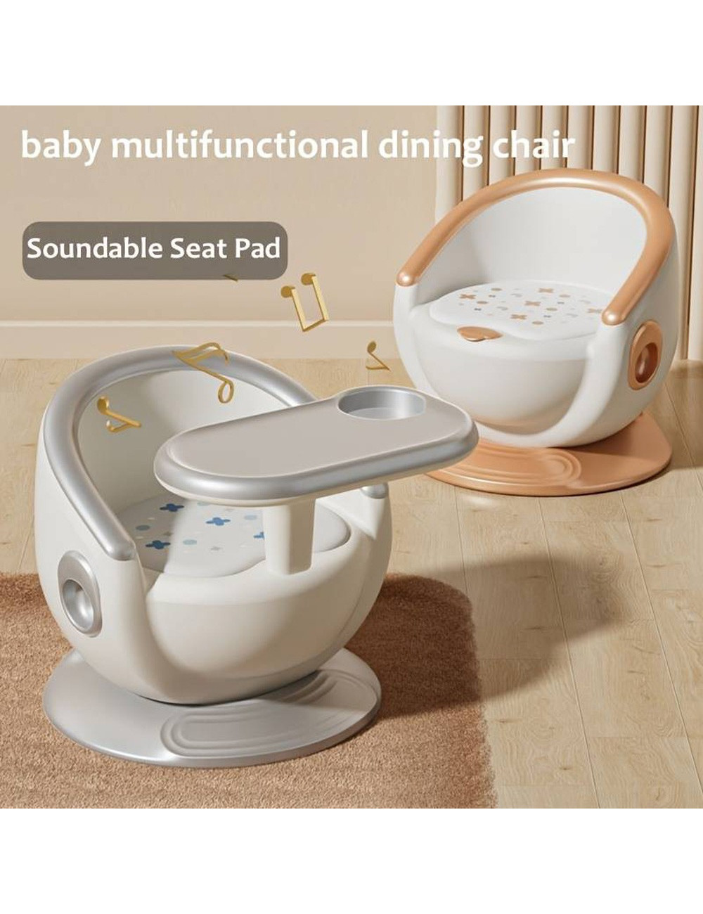 36*34CM كرسي اطفال مع طاولة ذهبي