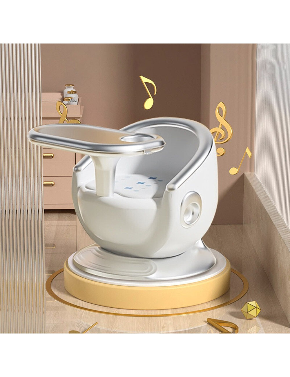 36*34CM كرسي اطفال مع طاولة فضي