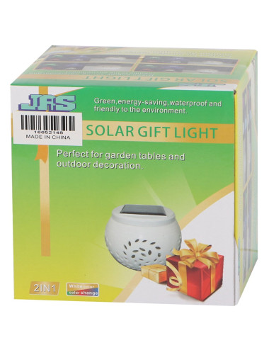 2148 120 X 85MM 2 IN1 لمبة طاولة حديقة طاقة شمسية سيراميك