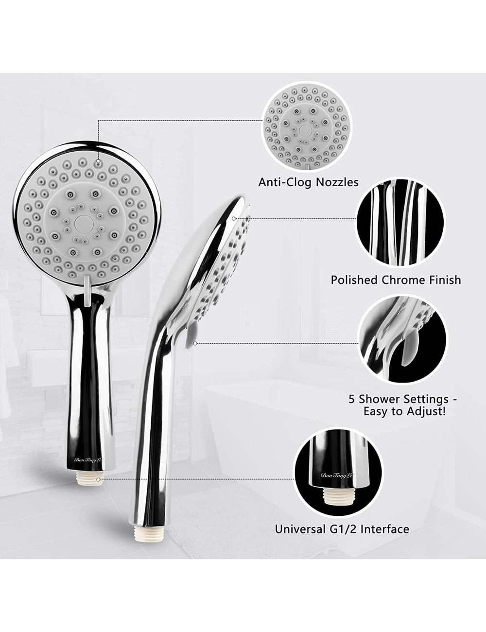 سماعة دوش مع نربيش ايطالي FRIZONE 6027