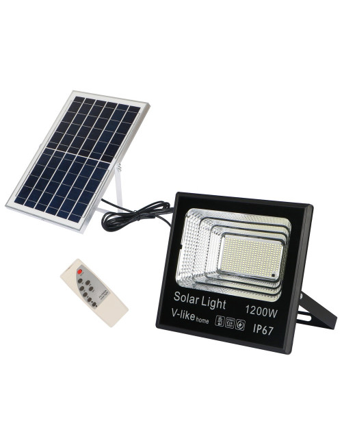 V-LIKE SFLSMD-1200W SOLAR FLOOD LIGHT WITH SOLAR PANEL