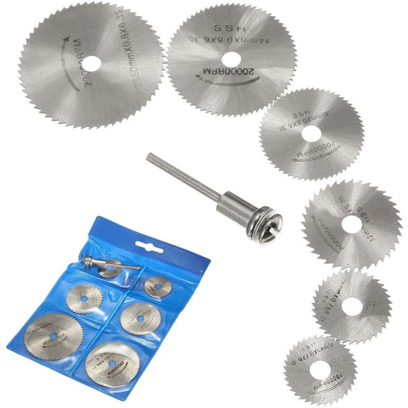 MINI SAW BLADE WHITE 7PC HANGING BAG PACKING