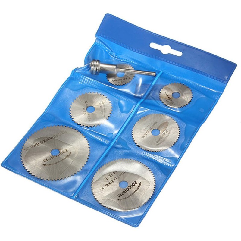 MINI SAW BLADE WHITE 7PC HANGING BAG PACKING