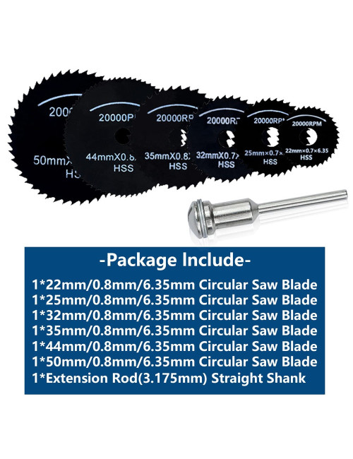 MINI SAW BLADE BLACK 6PC SET BLISTER PACKING