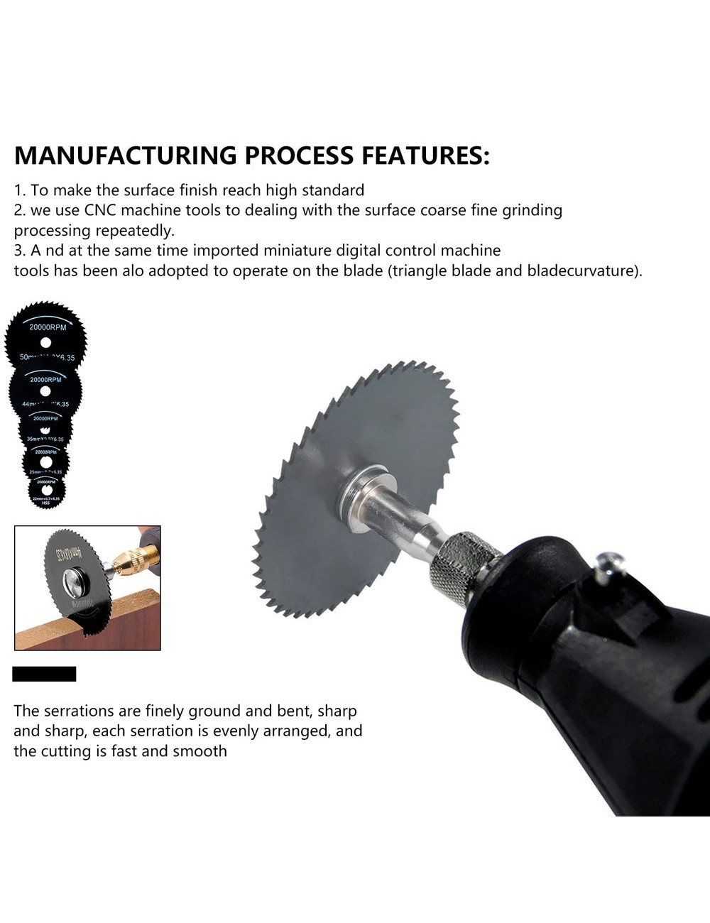 MINI SAW BLADE BLACK 6PC SET BLISTER PACKING