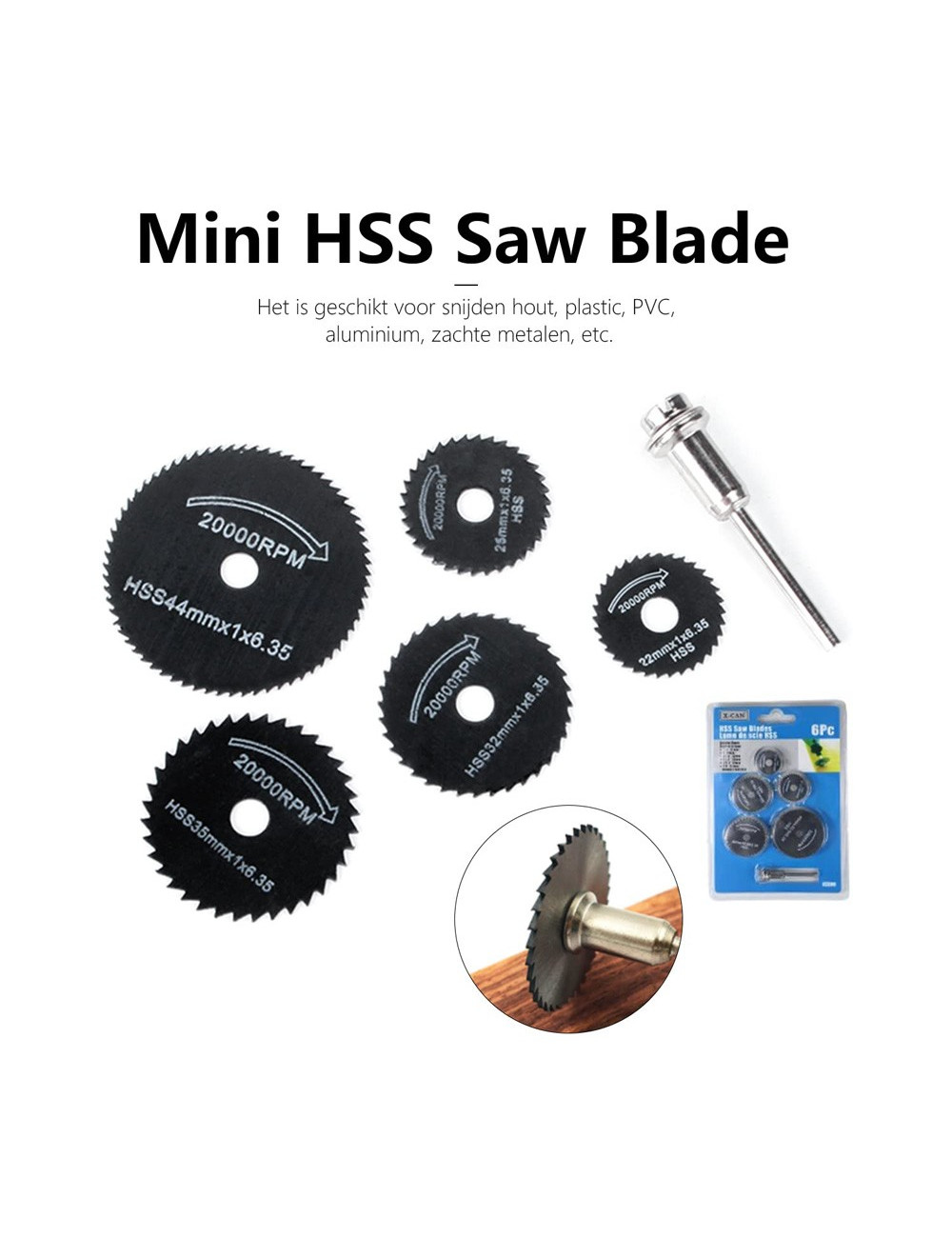 MINI SAW BLADE BLACK 6PC SET BLISTER PACKING