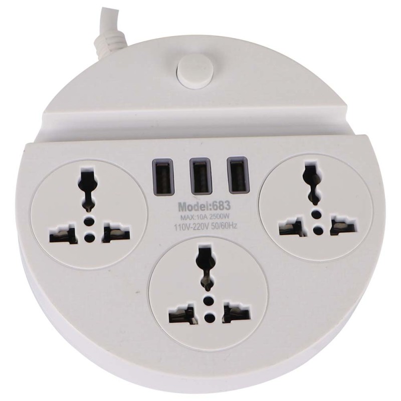 21173 -250CW 3USB +موزع كهرباء 3 سوكت