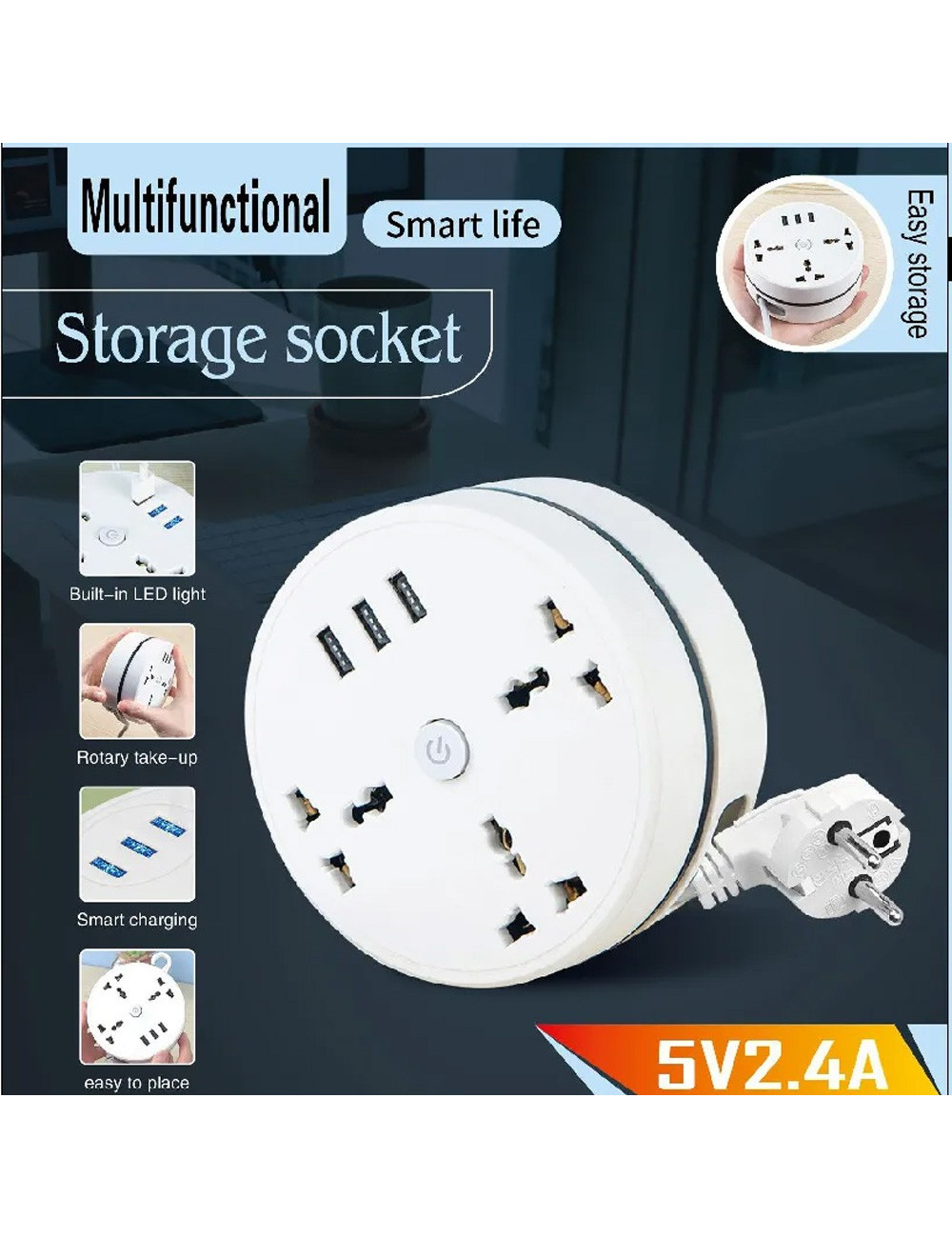 21173 -250CW 3USB + 3 socket outlet