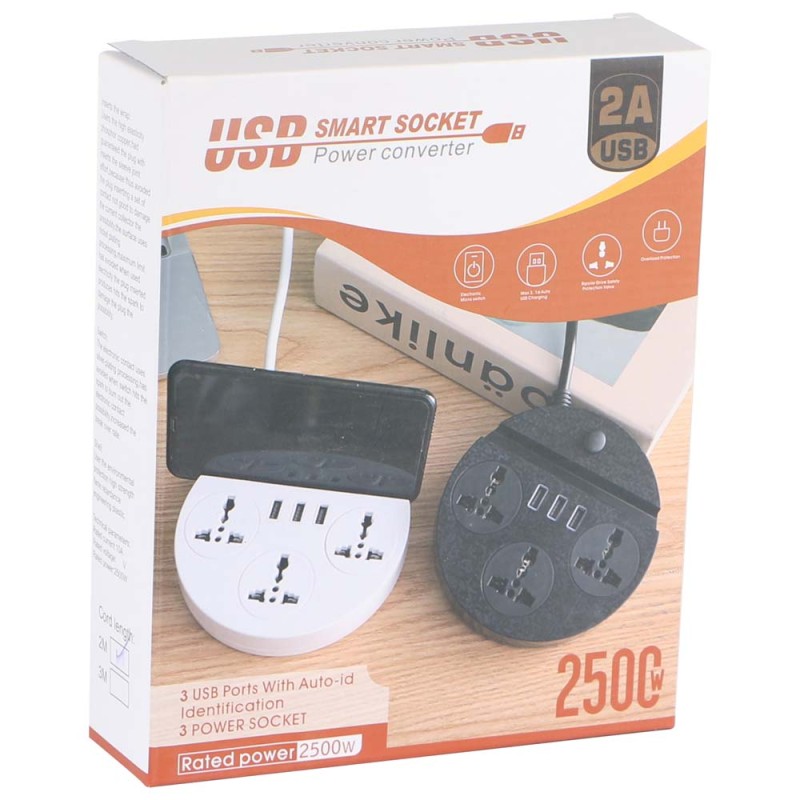 21173 -250CW 3USB +موزع كهرباء 3 سوكت