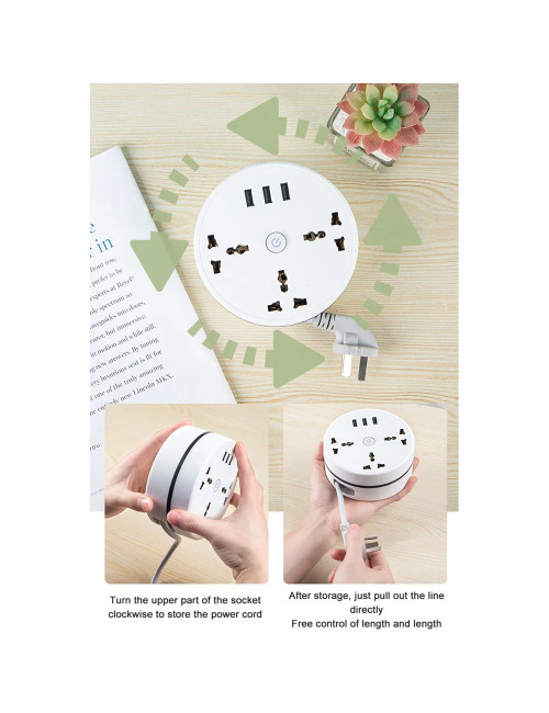 21173 -250CW 3USB + 3 socket outlet