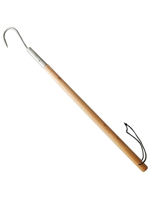 WOODEN FISHING HANDLE WITH HOOK 60 CM