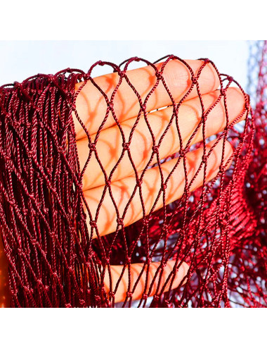 NYLON DECORATION NET 210D/15PLY 1-1/2" FULL MESH RED 30 MTR
