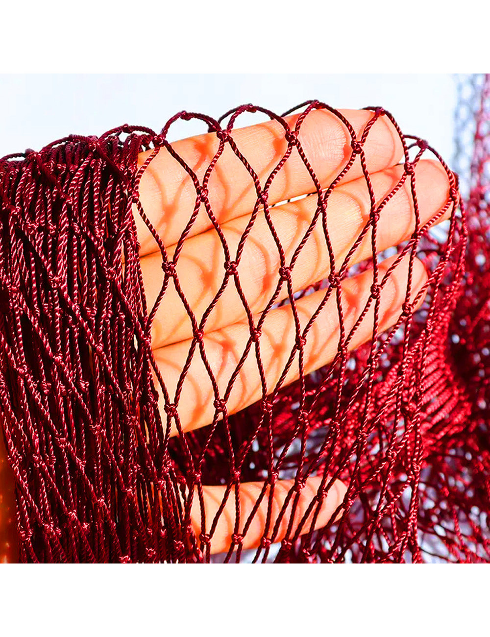 NYLON DECORATION NET 210D/15PLY 1-1/2" FULL MESH RED 30 MTR