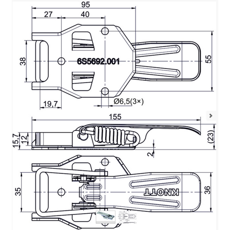 Fastner With Spring Cath 6S5692.001 - CHN