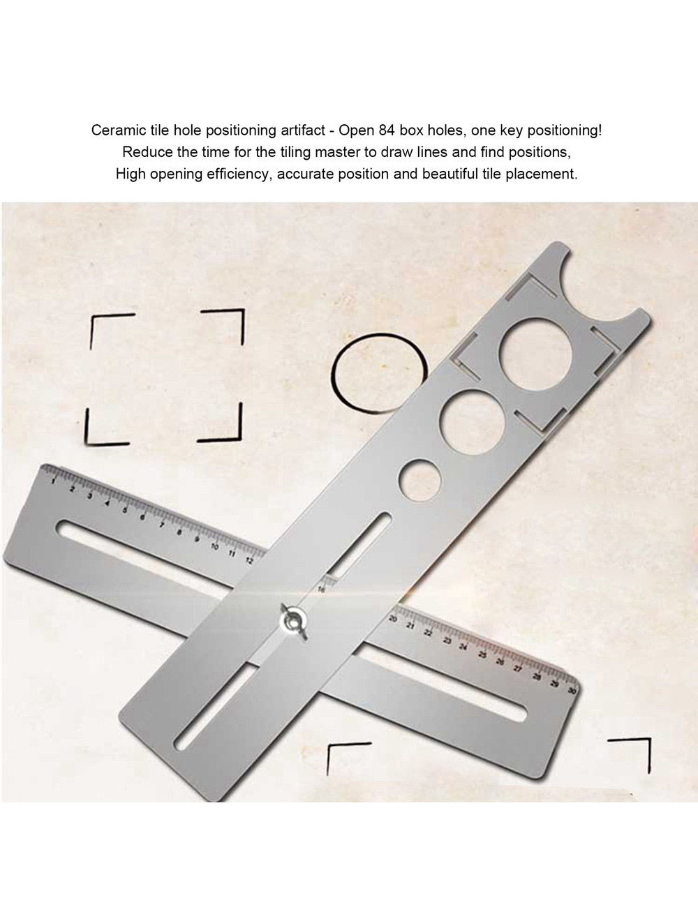 MULTI-FUNCTION MEASURING RULER SILVER WITH 1 HEAD