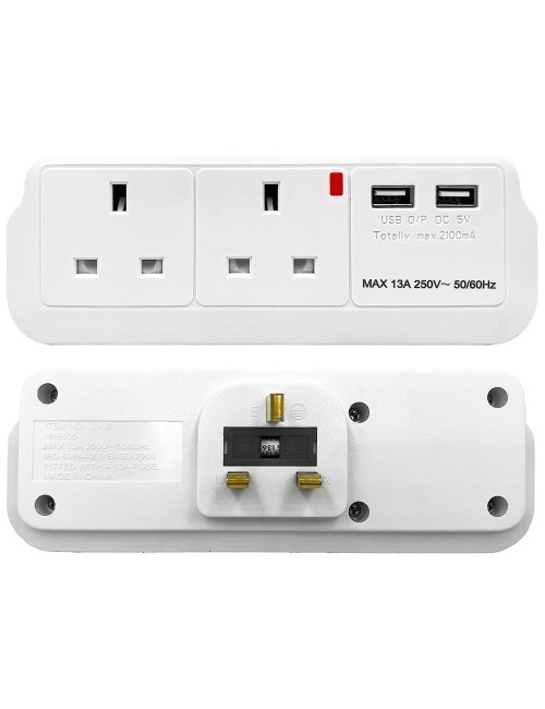 TE007 USB موزع كهرباء2 فتحة مع 2 TOTAL
