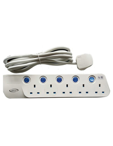 TE002 موزع كهرباء 5 فتحة × 3 متر TOTAL