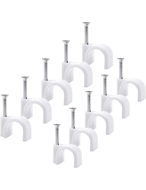 PLASTIC WIRE CLIP WHITE 8 MM