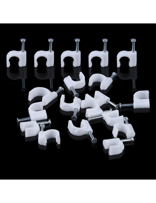 PLASTIC WIRE CLIP WHITE 8 MM