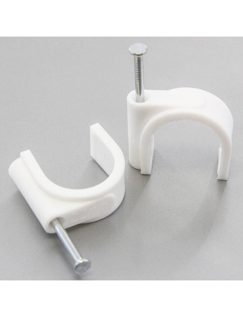PLASTIC WIRE CLIP WHITE 22 MM