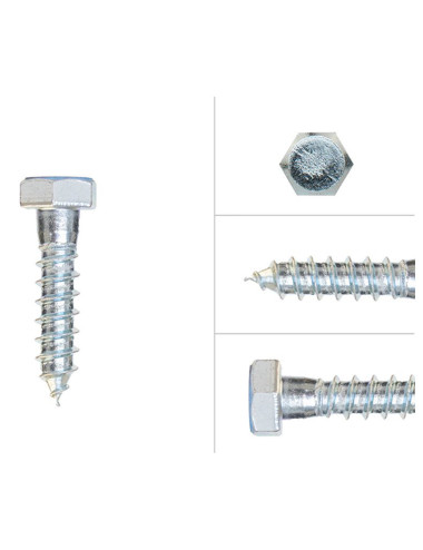 برغي تلفون 1/2"×50 12ملي جلفنايز TWN