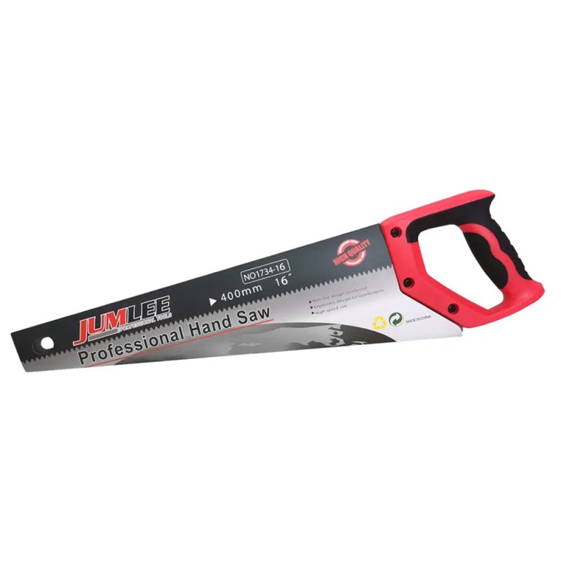 JUMLEE 1734-16 WOOD HAND SAW BLUE PLASTIC HANDLE 16"