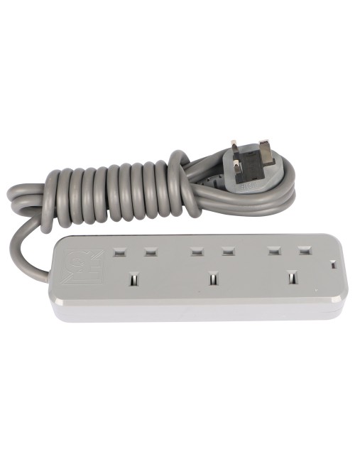 VOLT EXTENSION SOCKET 3WAY X 3MTR BLACK/GREY