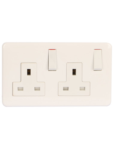 VOLT DOUBLE SOCKET WHITE 13 AMP