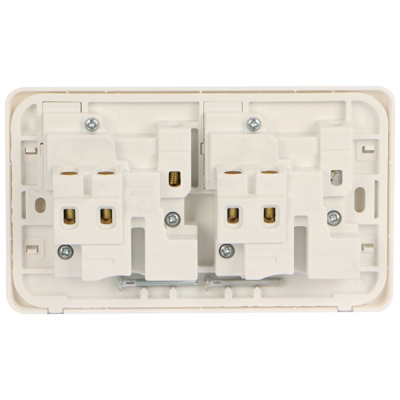 VOLT DOUBLE SOCKET WHITE 13 AMP