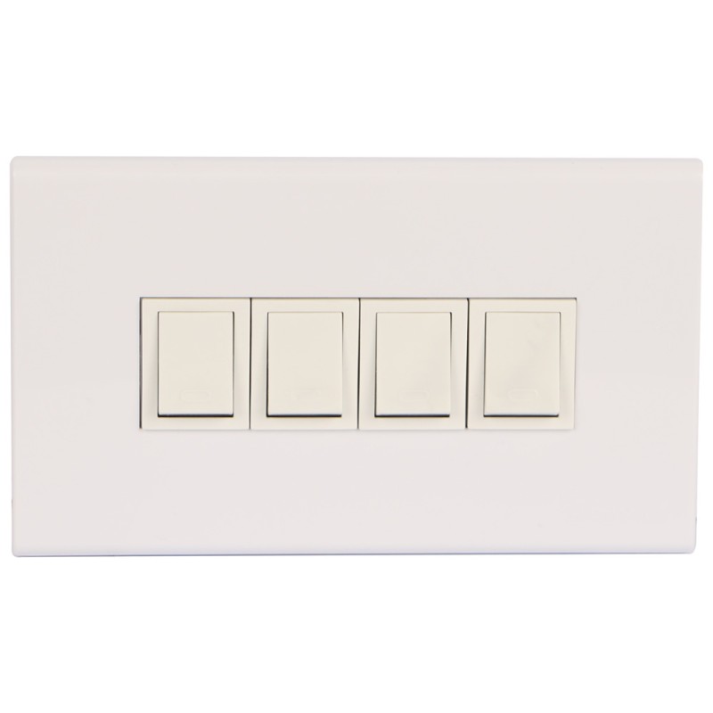 سويتش رباعي ابيض عريض 4 VOLT