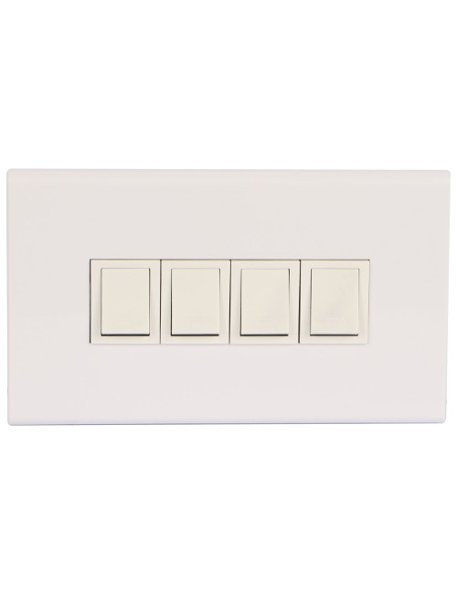 سويتش رباعي ابيض عريض 4 VOLT