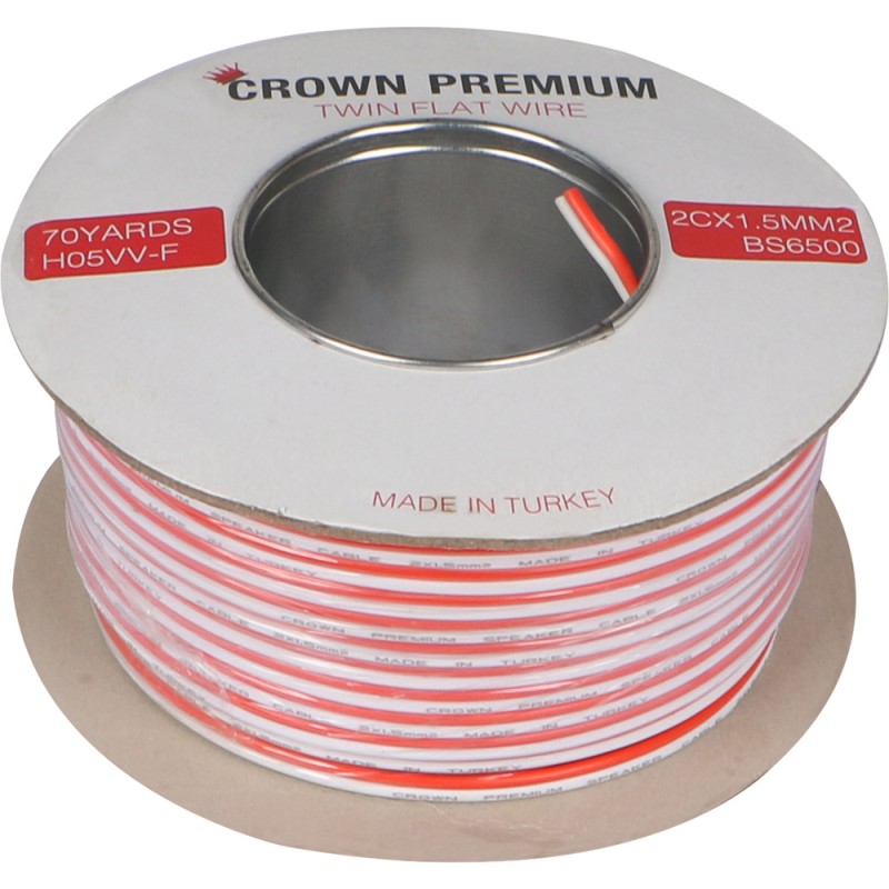 SPEAKER WIRE WHITE AND RED 62MTR
