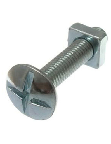 ELEC. GALV. ROUND HEAD BOLT W/1 NUT 1/4" x 1.5"