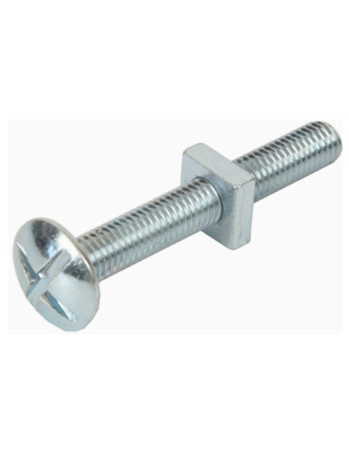 ELEC. GALV. ROUND HEAD BOLT W/1 NUT 1/4" x 2"