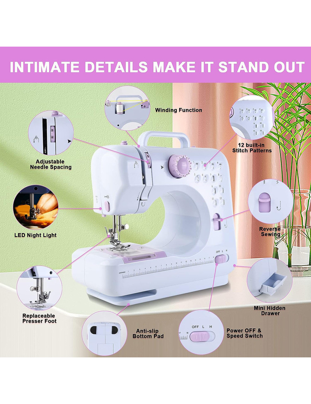 MM-SP ELEECTRIC SEWING MACHINE 9W H.D