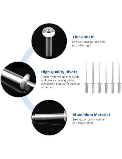 BLIND ALUMINIUM RIVET SILVER 3.2 x 8 MM