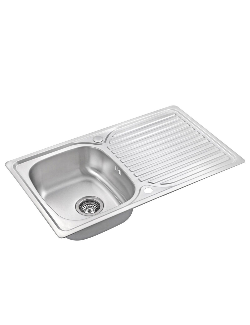 STAINLESS STEEL SINK WITH BASIN AND SHELVE 50 x 100
